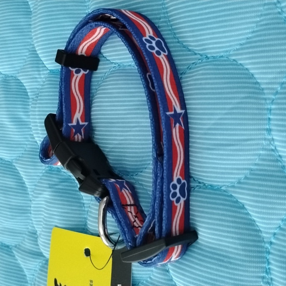 Native Blue and Red Dog Collar